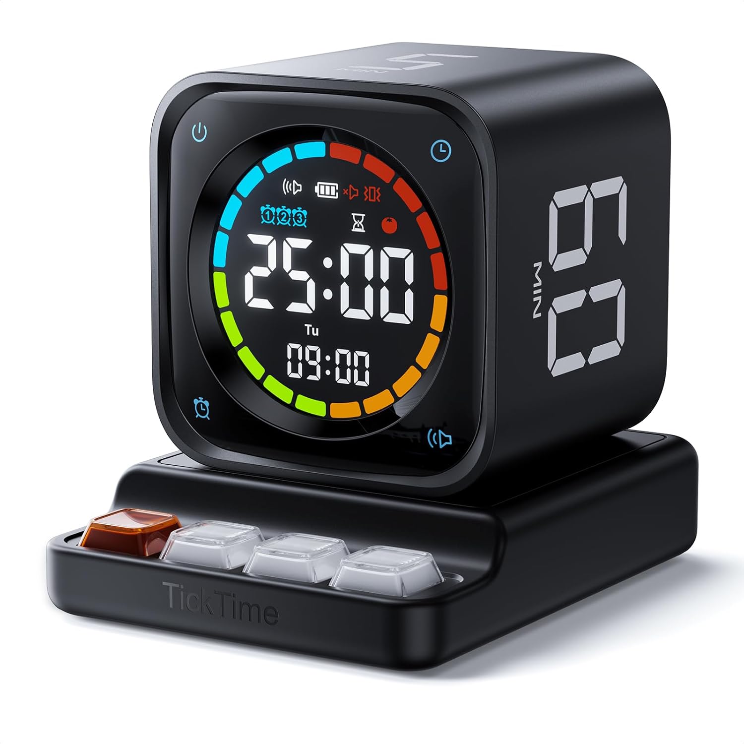 New Pomodoro Timer Cube Preset 5/10/30/60 Min Desk Productivity - 2