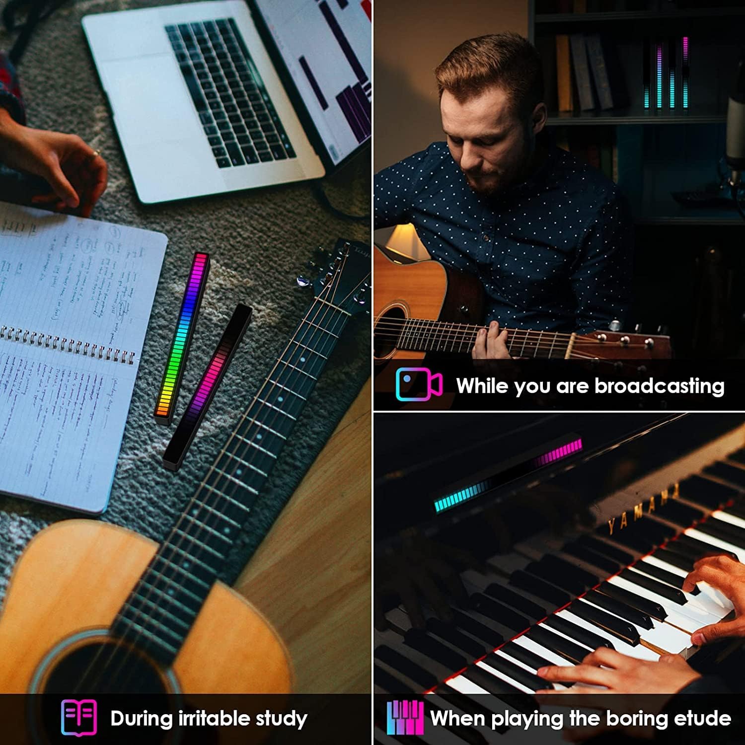 Soulpunk Voice-Activated RGB Sound Control Music Rhythm Light Bars with App Control 4-Pack Zevon
