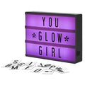 My Cinema Lightbox RGB Color Changing Marquee Sign with 100 LED Letters & Numbers 7.8"x5.9" Zevon