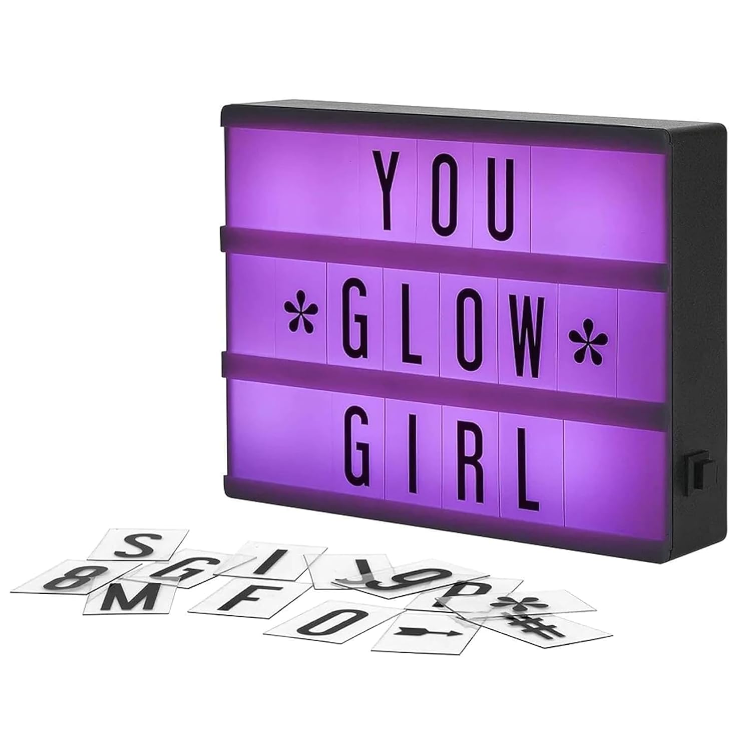 My Cinema Lightbox RGB Color Changing Marquee Sign with 100 LED Letters & Numbers 7.8"x5.9" Zevon