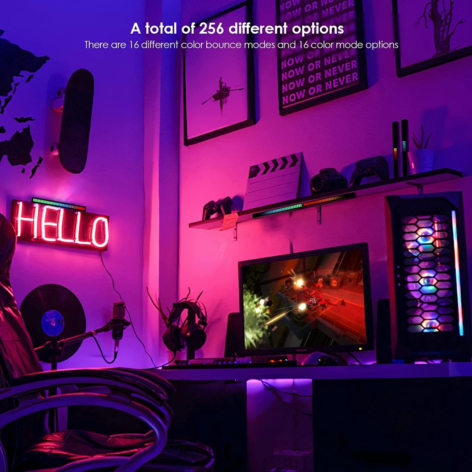 Soulpunk Voice-Activated RGB Sound Control Music Rhythm Light Bars with App Control 4-Pack Zevon