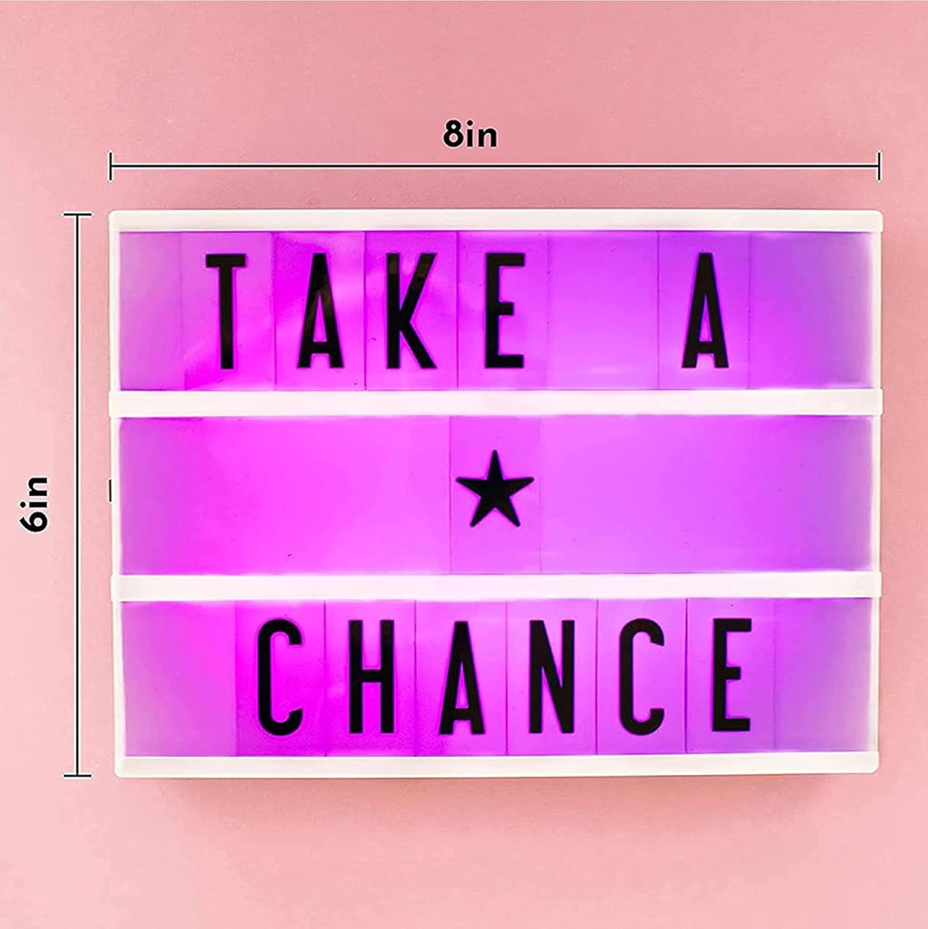 My Cinema Lightbox RGB Color Changing Marquee Sign with 100 LED Letters & Numbers 7.8"x5.9" Zevon