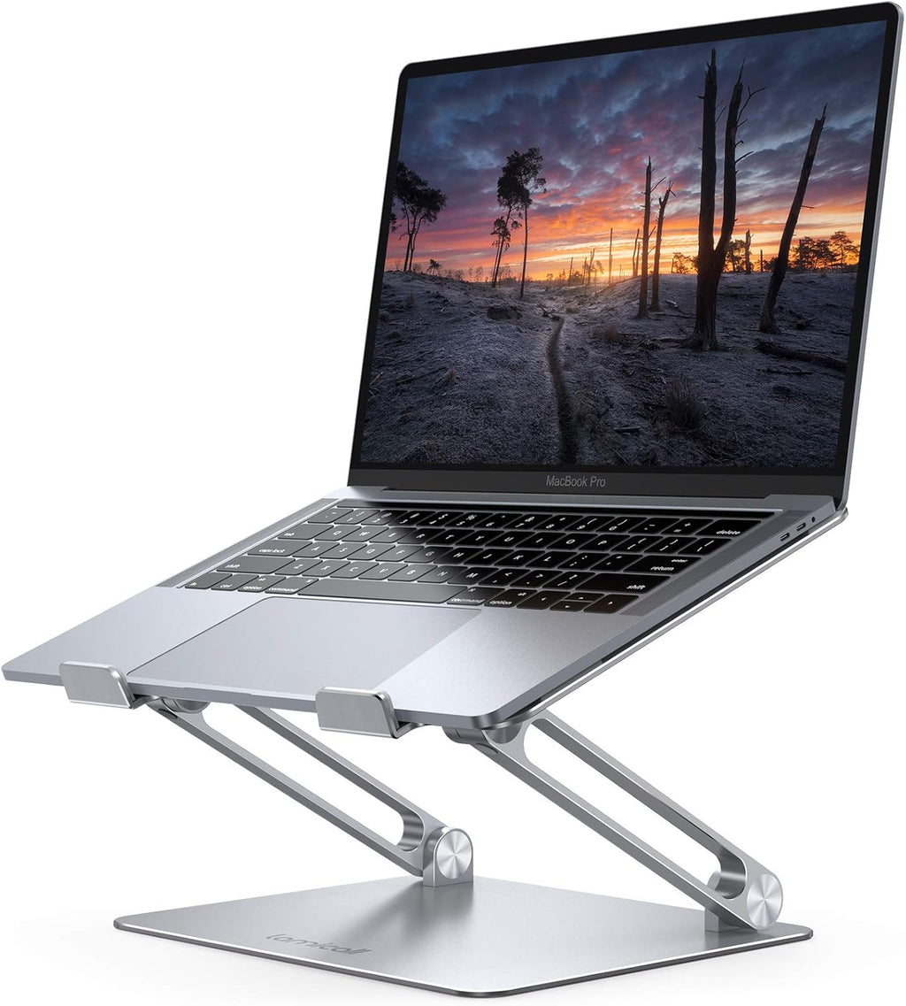 Adjustable Foldable Aluminum Laptop Riser Stand for Desk 10-17.3-Inch Silver Zevon