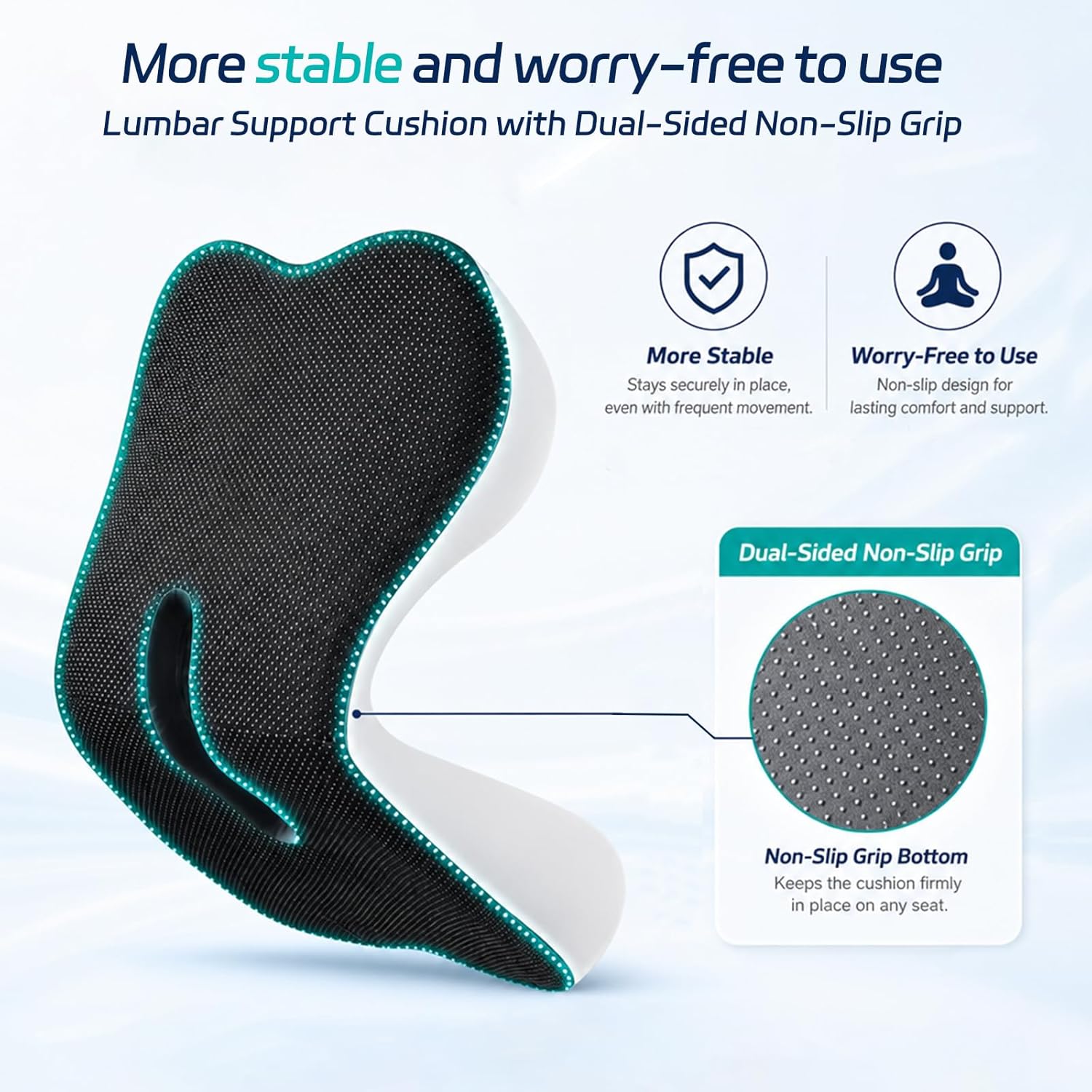 Ergonomic Memory Foam Back & Seat Cushion Set for Lumbar Support & Tailbone Pain Relief Zevon