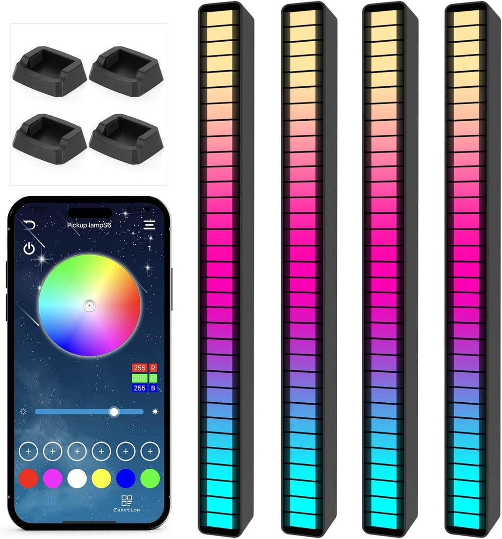Soulpunk Voice-Activated RGB Sound Control Music Rhythm Light Bars with App Control 4-Pack Zevon