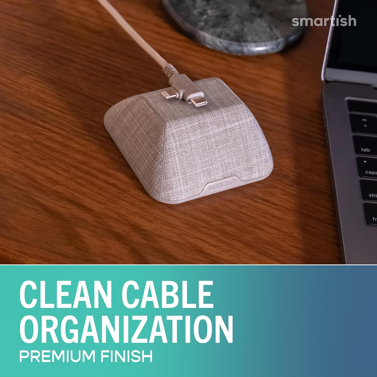 Magnetic Cable Wrangler Cord Holder with Magnet Clips for Desktop Charger Management Lightly Toasted Beige Zevon